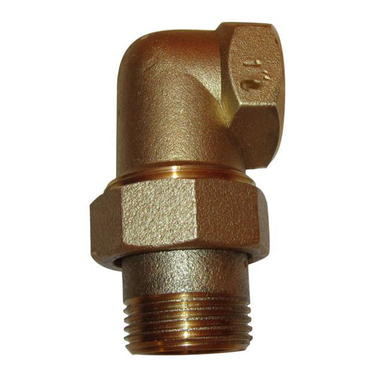 Vinkelkobling i messing 1" kegle