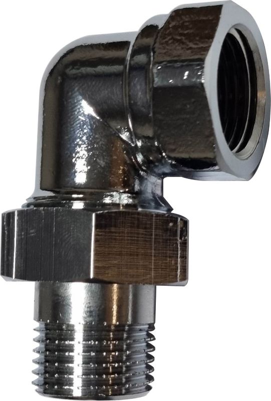 Vinkelkobling i nikkel 1/2" kegle