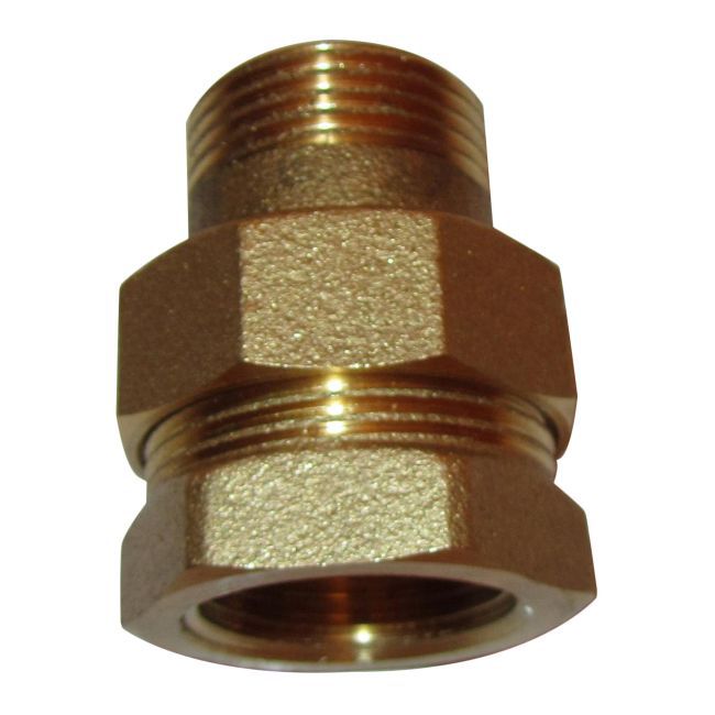 Messing koblingsskrue 1" med pakning