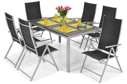 Bettso Modena havebord 150 cm med aluminiumsramme, mat-sort, 1 stk.