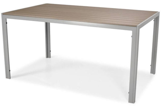 Bettso Modena havebord 150 cm med aluminiumsramme i sølv, 1 stk.