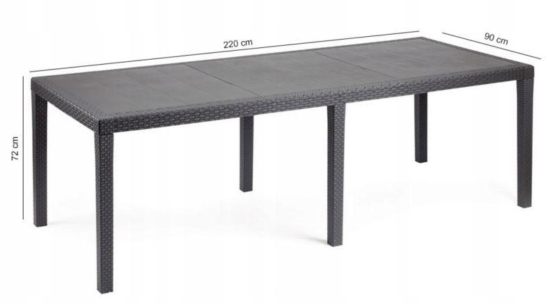 Corciano Queen havebord i antracitgrå, 1 stk.
