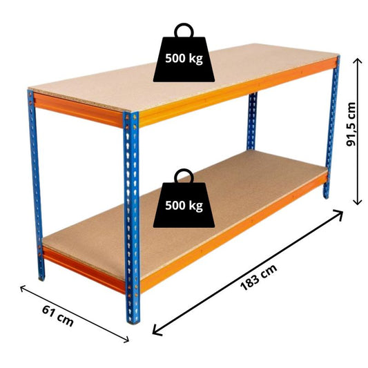 Bauhus arbejdsbord 183 x 91,5 x 61 cm, 1 stk.