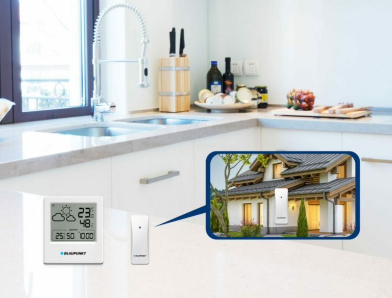 Blaupunkt vejrstation med trådløs udendørs sensor WS10WH, 1 stk.