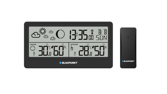 Blaupunkt vejrstation med trådløs udendørs sensor WS20BK, 1 stk.