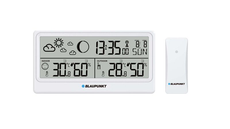 Blaupunkt vejrstation med trådløs udendørs sensor WS20WH, 1 stk.
