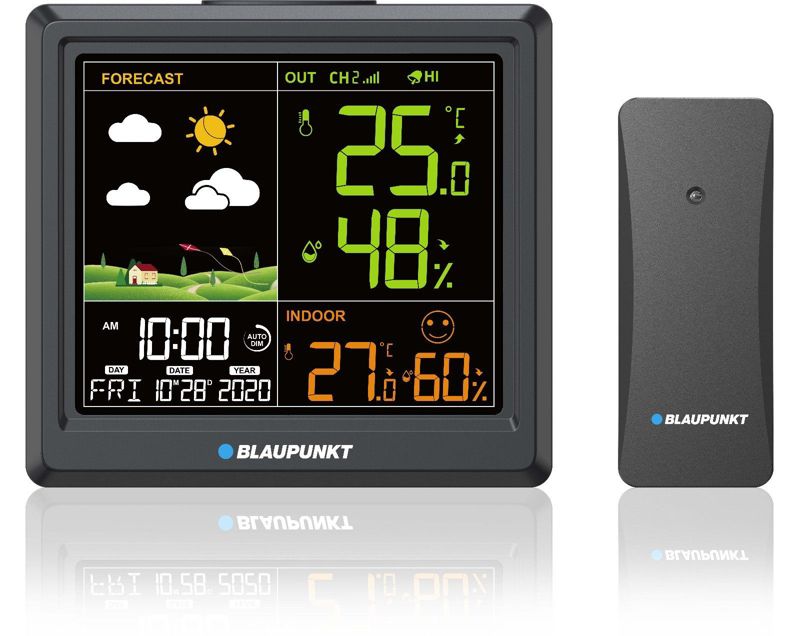 Blaupunkt vejrstation med understøttelse af op til tre sensorer WS25BK, 1 stk.