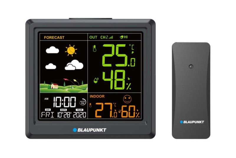 Blaupunkt vejrstation med understøttelse af op til tre sensorer WS25BK, 1 stk.
