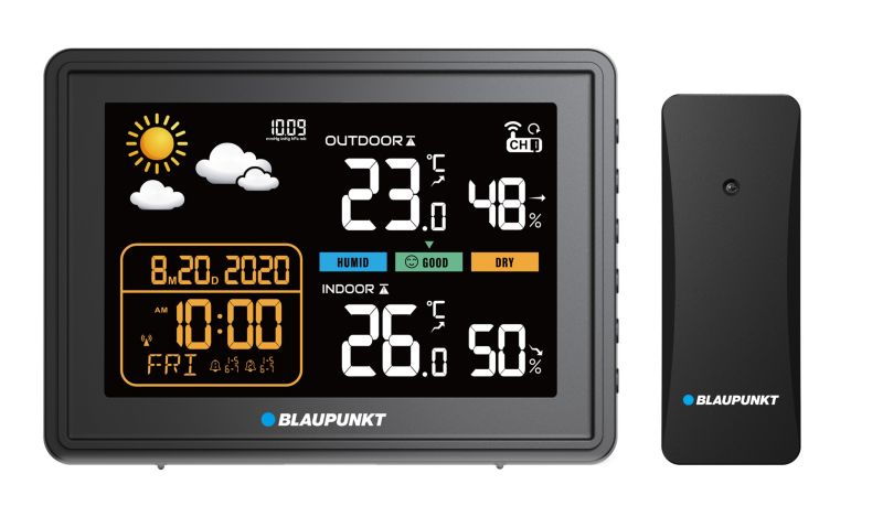 Blaupunkt vejrstation med understøttelse af op til tre sensorer WS30BK, 1 stk.