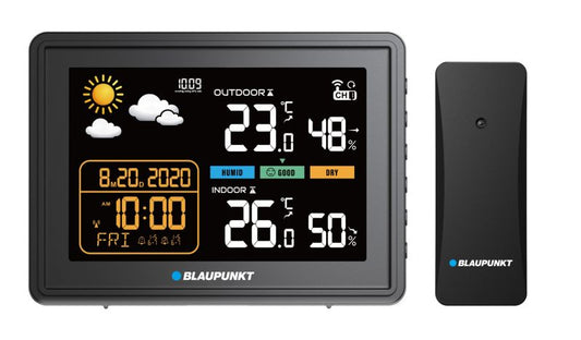 Blaupunkt vejrstation med understøttelse af op til tre sensorer WS30BK, 1 stk.
