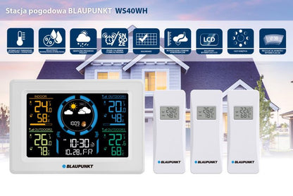 Blaupunkt vejrstation med tre sensorer WS40WH, 1 stk.