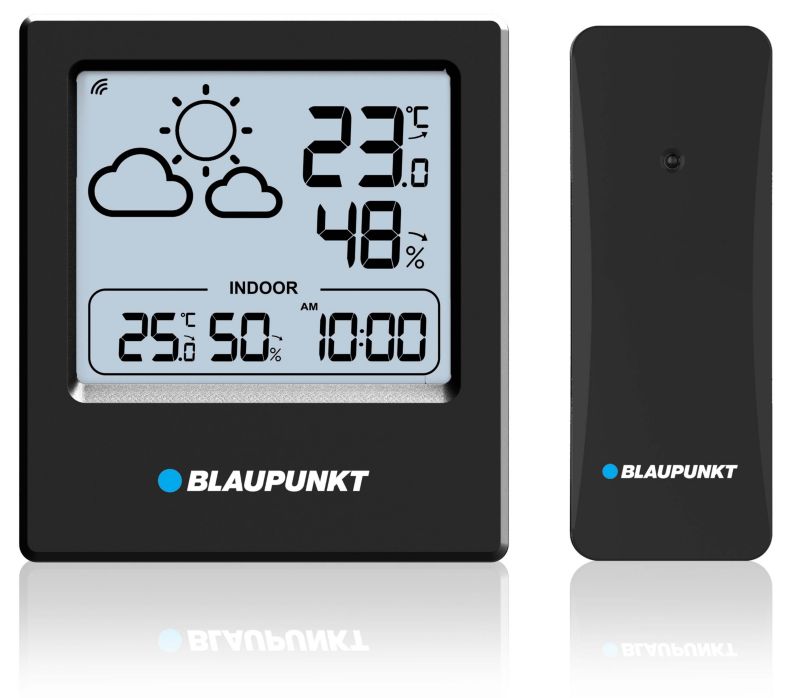 Blaupunkt WS10BK vejrstation med trådløs udendørs sensor, 1 stk.