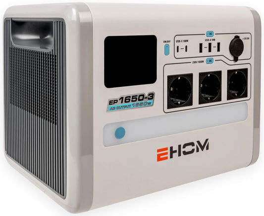 Loncin Ehom EP1650-3 strømbank og energilagerstation 1024Wh, 1650VA, 1 stk.