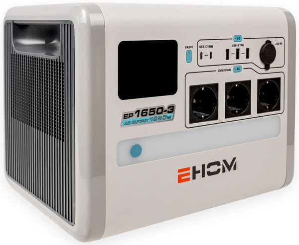 Loncin Ehom EP1650-3 strømbank og energilagerstation 1024Wh, 1650VA, 1 stk.