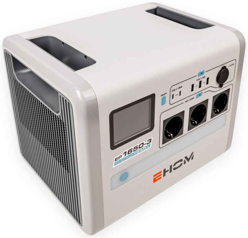 Loncin Ehom EP1650-3 strømbank og energilagerstation 1024Wh, 1650VA, 1 stk.