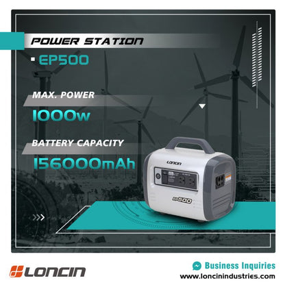 Loncin EP500 strømbank og energilager - 560Wh, 500VA, 1 stk.