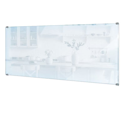 Stænkpanel 125x50 cm Transparent Glas med Punktbeslag