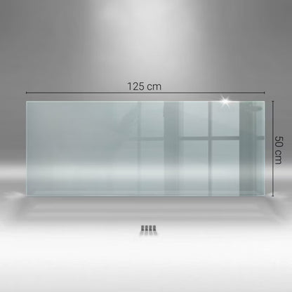 Stænkpanel 125x50 cm Transparent Glas med Punktbeslag