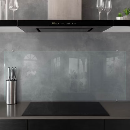 Stænkpanel 125x50 cm Transparent Glas med Punktbeslag