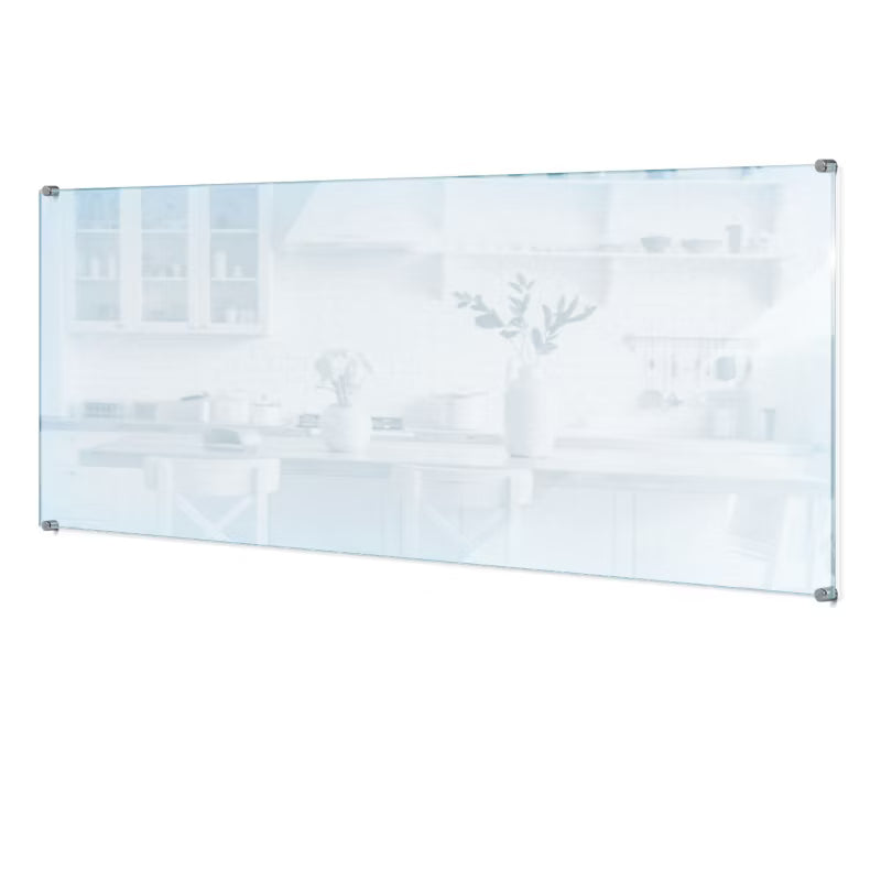 Stænkpanel 125x50 cm Transparent Glas med Punktbeslag