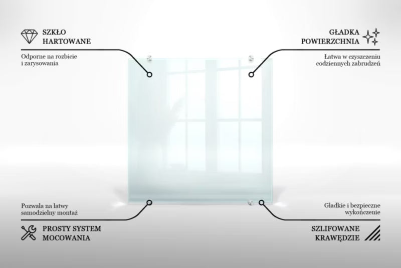 Stænkpanel 60x60 cm Hærdet Glas Transparent