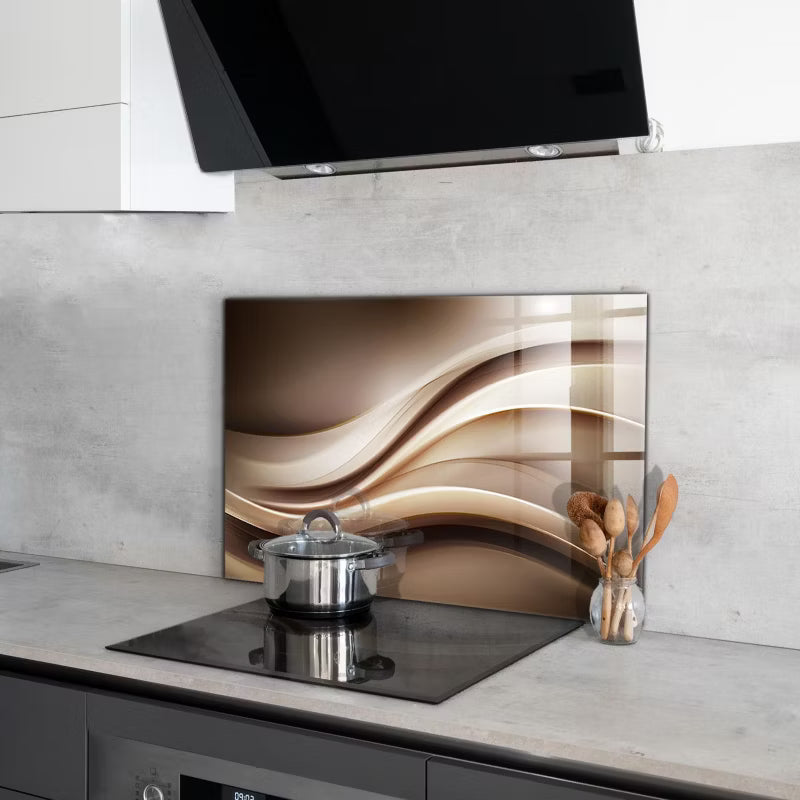 Stænkpanel Fala Energii 80x60 cm Hærdet Glas Beige