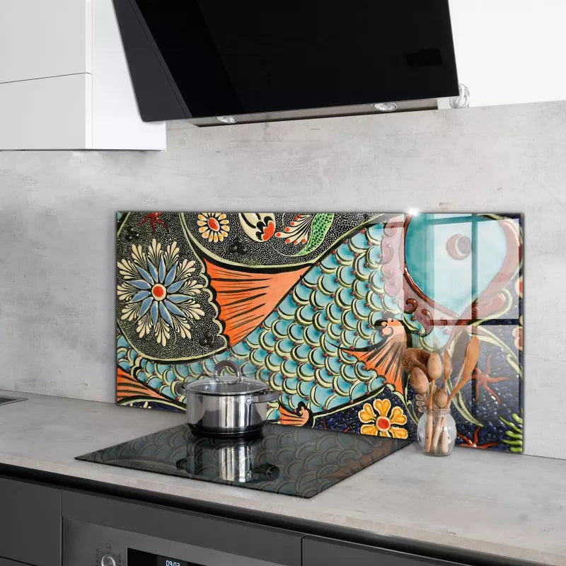 Stænkpanel Glas 100x50 cm Fisk Mosaik