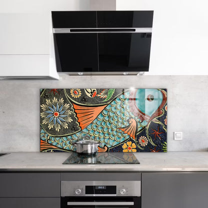 Stænkpanel Glas 100x50 cm Fisk Mosaik