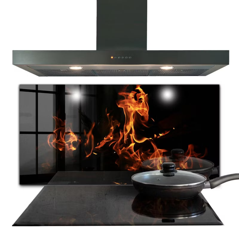 Stænkpanel Glas 100x50 cm Flammer