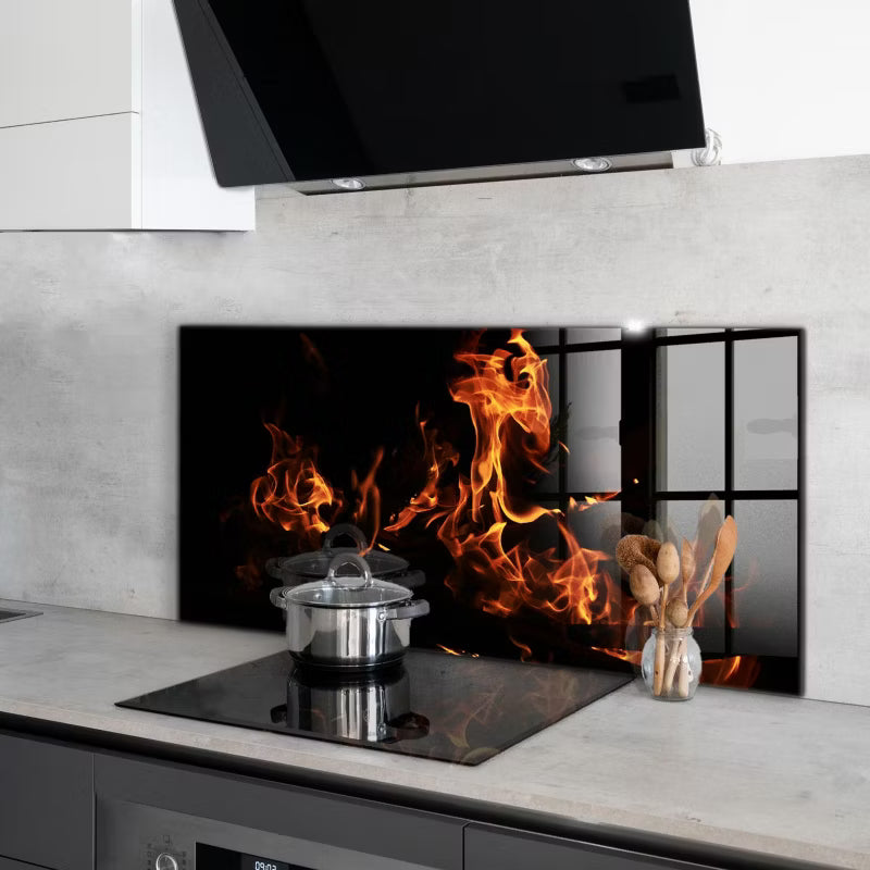 Stænkpanel Glas 100x50 cm Flammer