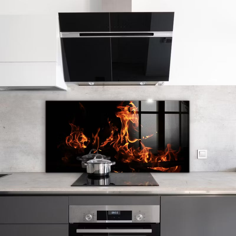 Stænkpanel Glas 100x50 cm Flammer