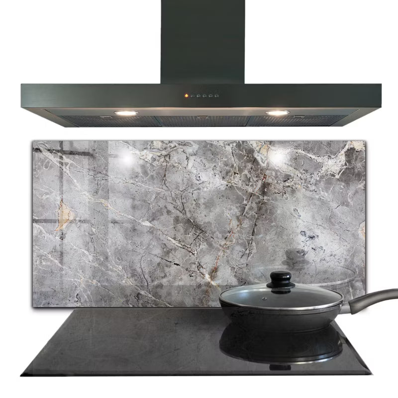 Stænkpanel Glas 100x50 cm Grå Granit Marmor