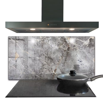 Stænkpanel Glas 100x50 cm Grå Granit Marmor