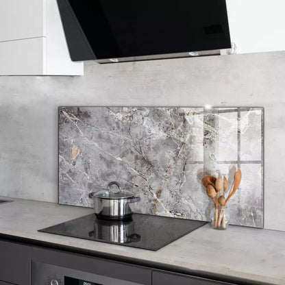 Stænkpanel Glas 100x50 cm Grå Granit Marmor