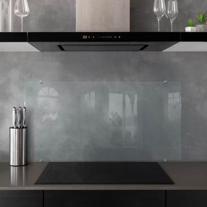 Stænkpanel Glas 100x50 cm Transparent med Punktbeslag