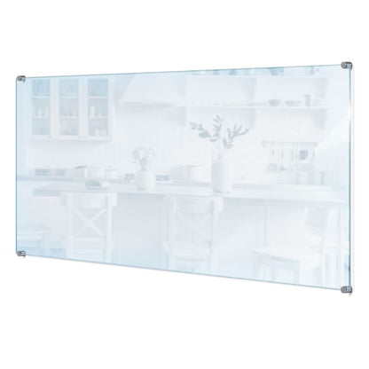 Stænkpanel Glas 100x50 cm Transparent med Punktbeslag