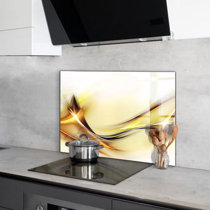 Stænkpanel Glas 100x70 cm Fala Energii Creme