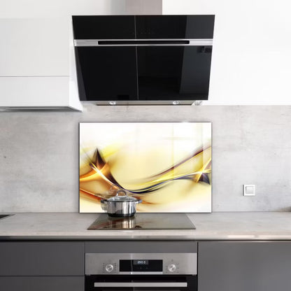Stænkpanel Glas 100x70 cm Fala Energii Creme