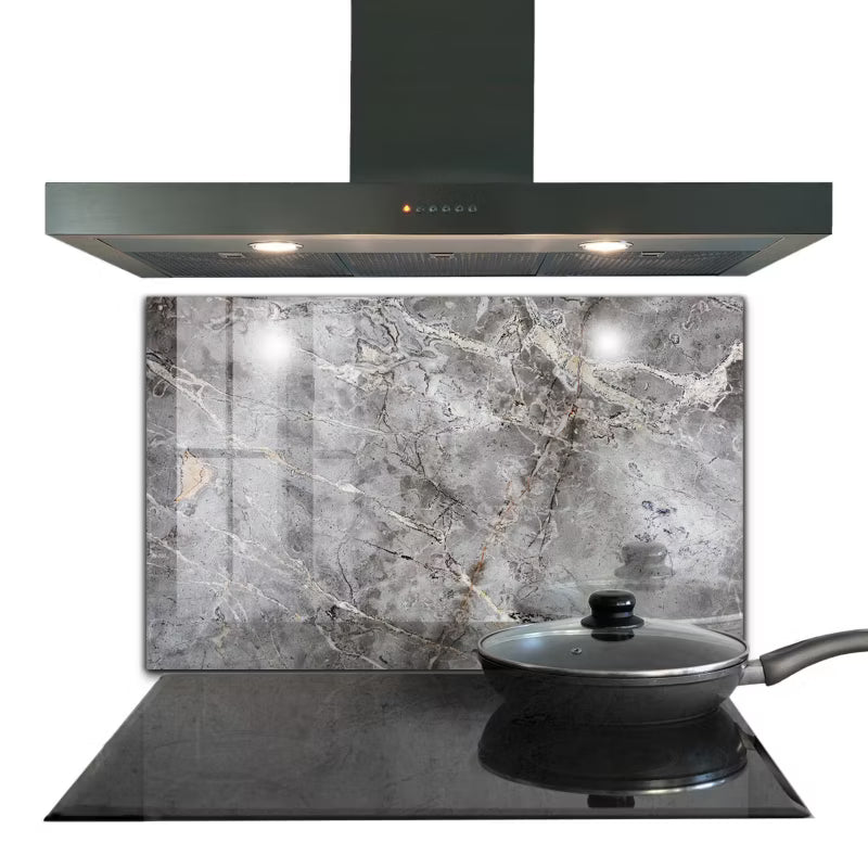 Stænkpanel Glas 100x70 cm Grå Granit Marmor