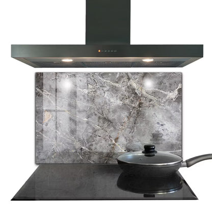 Stænkpanel Glas 100x70 cm Grå Granit Marmor