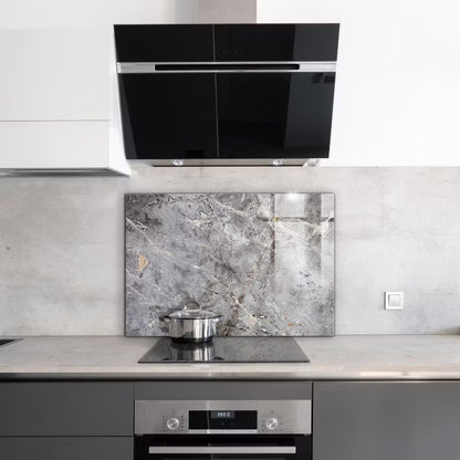 Stænkpanel Glas 100x70 cm Grå Granit Marmor