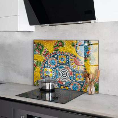 Stænkpanel Glas 100x70 cm Skildpadde Mosaik