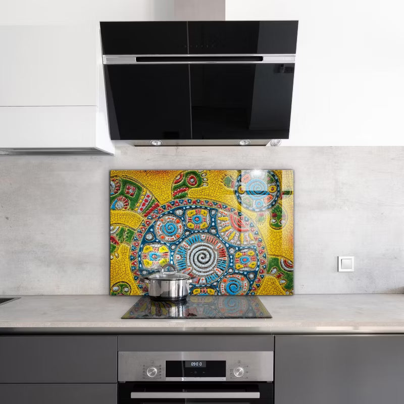 Stænkpanel Glas 100x70 cm Skildpadde Mosaik