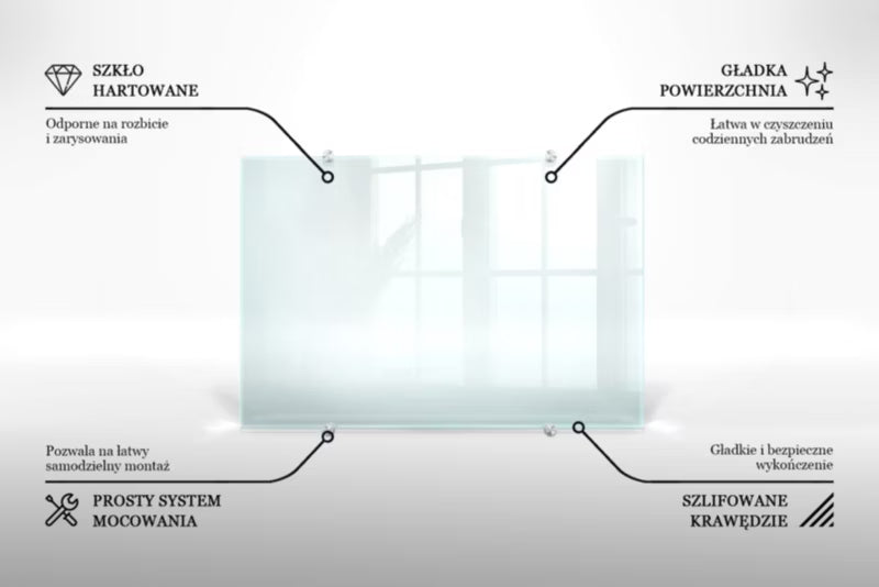 Stænkpanel Glas 60x40 cm Transparent