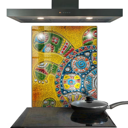 Stænkpanel Glas 60x80 cm Skildpadde Mosaik
