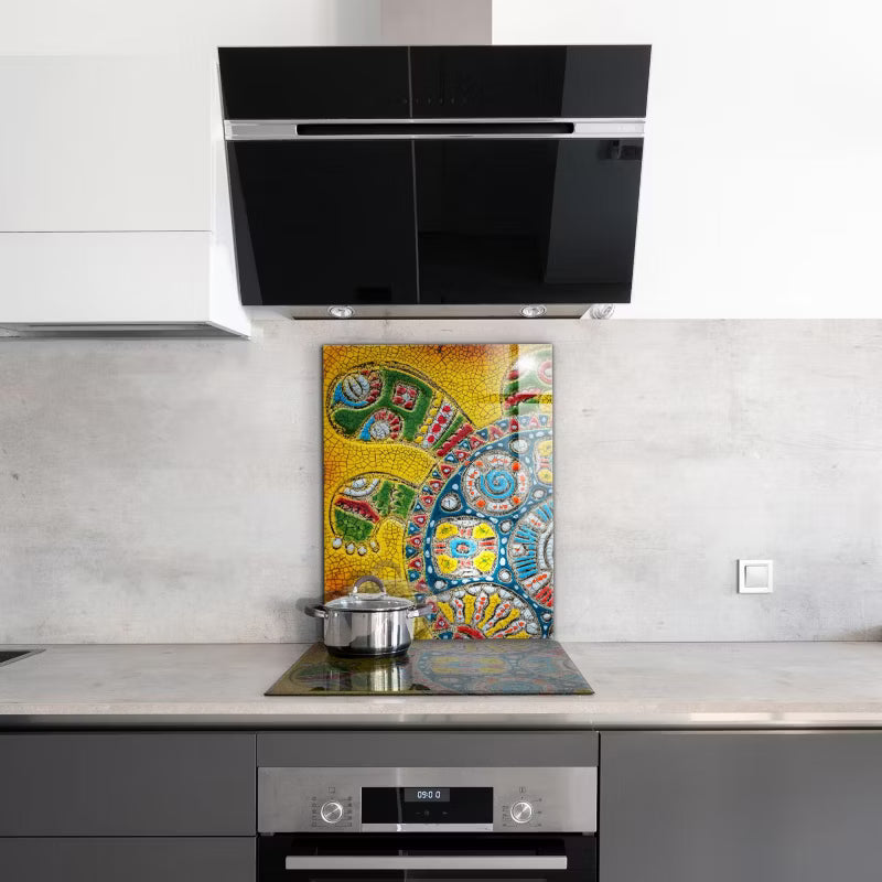 Stænkpanel Glas 60x80 cm Skildpadde Mosaik