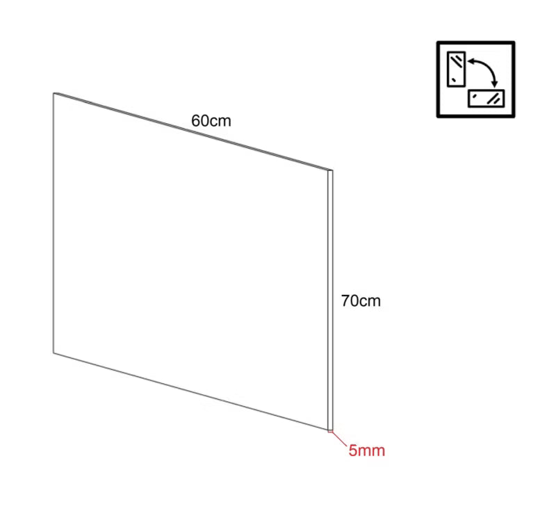 Stænkpanel Glas 70x60 cm Sort