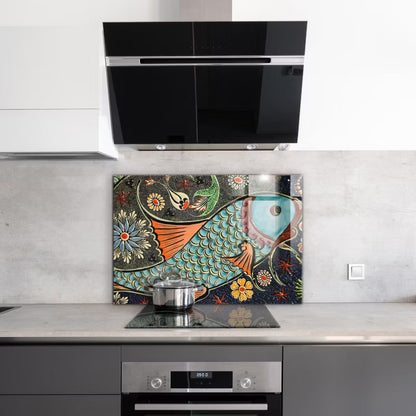 Stænkpanel Glas Fisk Mosaik 100x70 cm