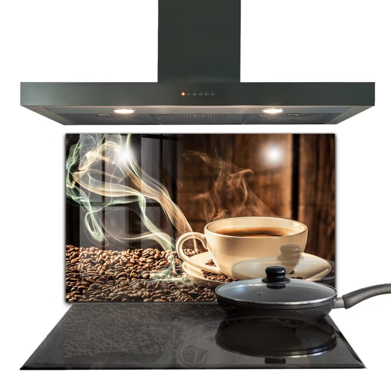 Stænkpanel Kaffekop 100x70 cm Hærdet Glas