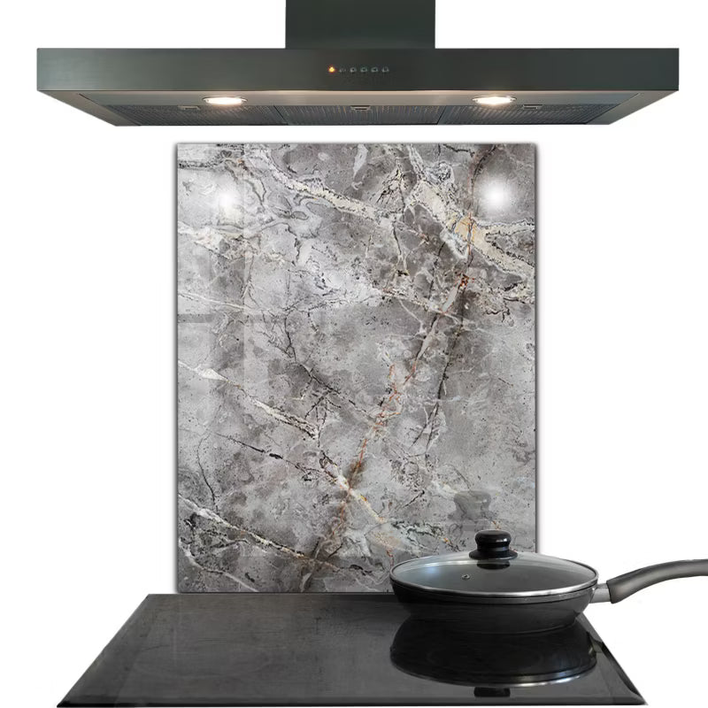 Stænkplade 60x80 cm Grå Granit Marmor Hærdet Glas